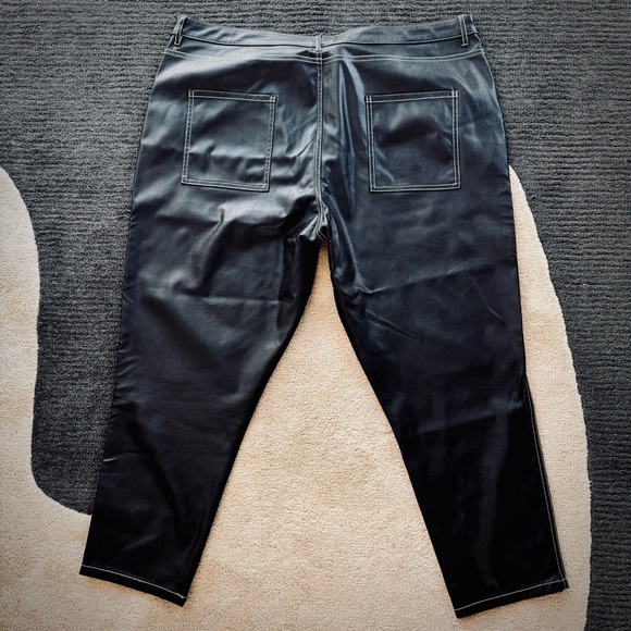 ASOS Men’s Faux Leather Pants in Black Size 42” Waist 30” Length - Straight Leg - Picture 7 of 9
